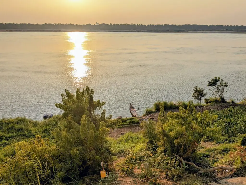 View over the Mekong River at sunset