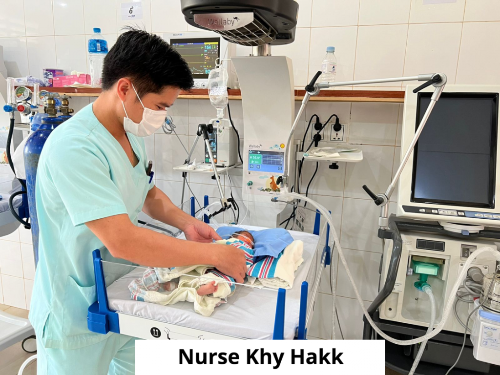 NICU nurse with baby